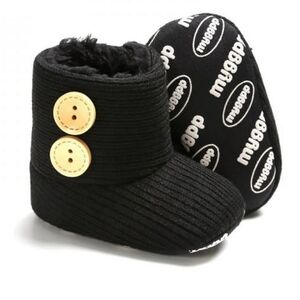 Baby Walker Toddler Black Snow Boots Size 9-18 Months